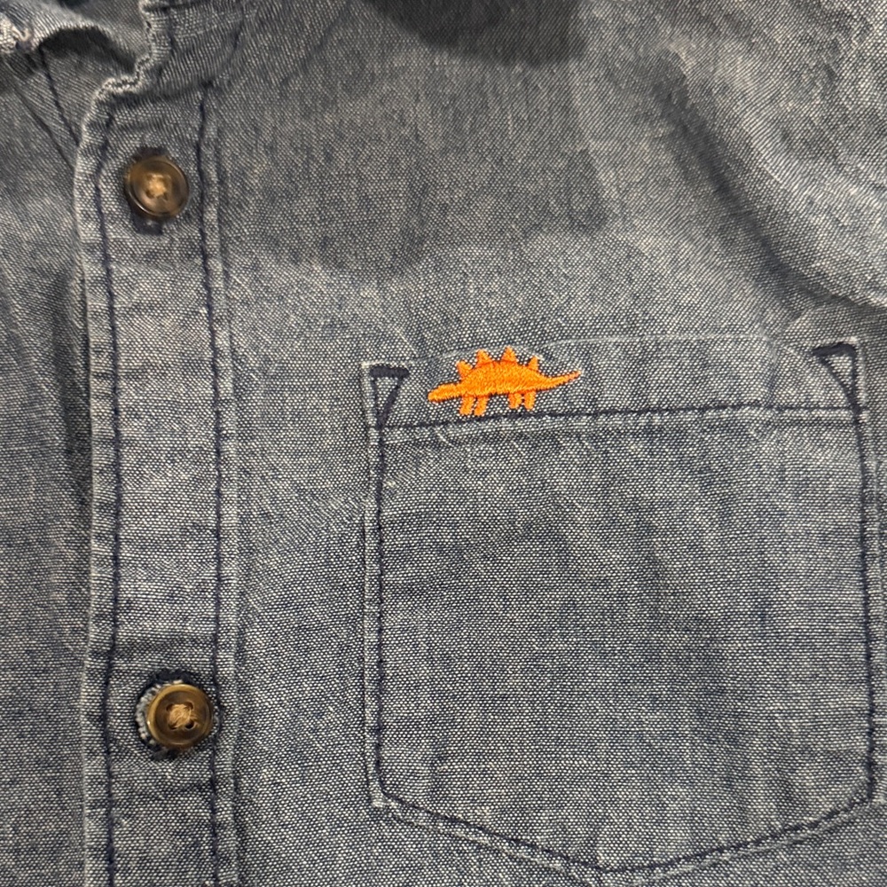 Carters 3T Blue Long Sleeve Button Down Shirt - Picture 3 of 5